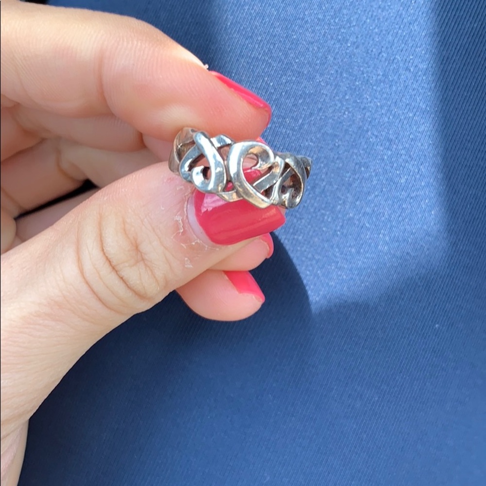 TIFFANY & CO open heart sterling silver ring